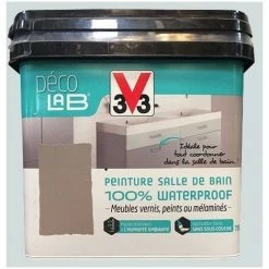 Déco LAB Peinture Salle De Bain 100% Waterproof V33 Manganèse 0,75 L - Manganèse