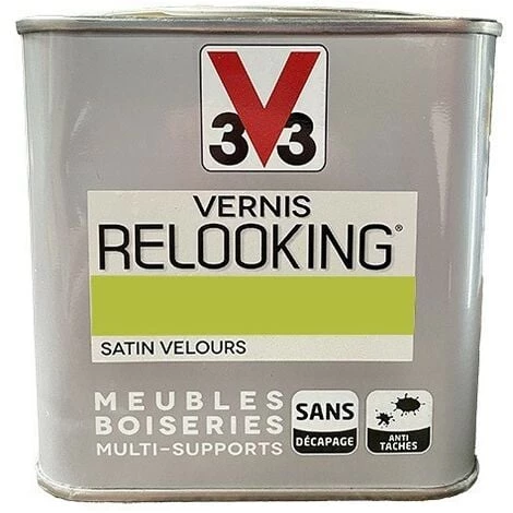 V33 Vernis Relooking Vert Disco Satin Velours 0,5 L - Vert Disco