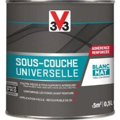 Sous-couche Intérieure Universelle Blanc Mat 0,5L V33