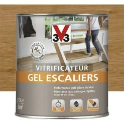 Vitrificateur V33 Gel Escalier Chêne Moyen Satin 0,75 L - Incolore