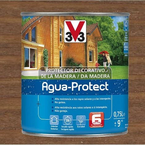 V33 Protection Pour Bois Agua-Protect Chêne Foncé 0.75L