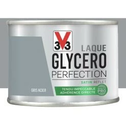 Laque Glycéro Perfection V33 Satin Gris Acier 0,125 L - Gris Acier