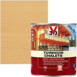 Lasure Chalets V33 High Protection Chêne Clair Satiné 750ml - Chêne Clair