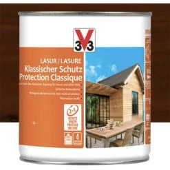 Lasure Protection Classique 4 Ans V33 Chêne Rustique 0,75 L