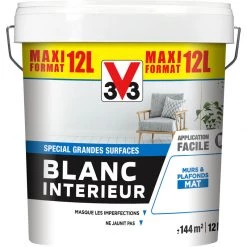 Peinture Intérieure Murs & Plafonds Blanc Mat 12 L V33