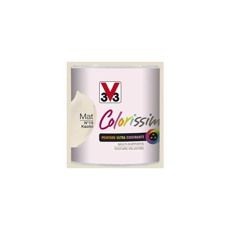 Peinture V33 Colorissim Mat Kaolin N°15 0,5 L - Kaolin