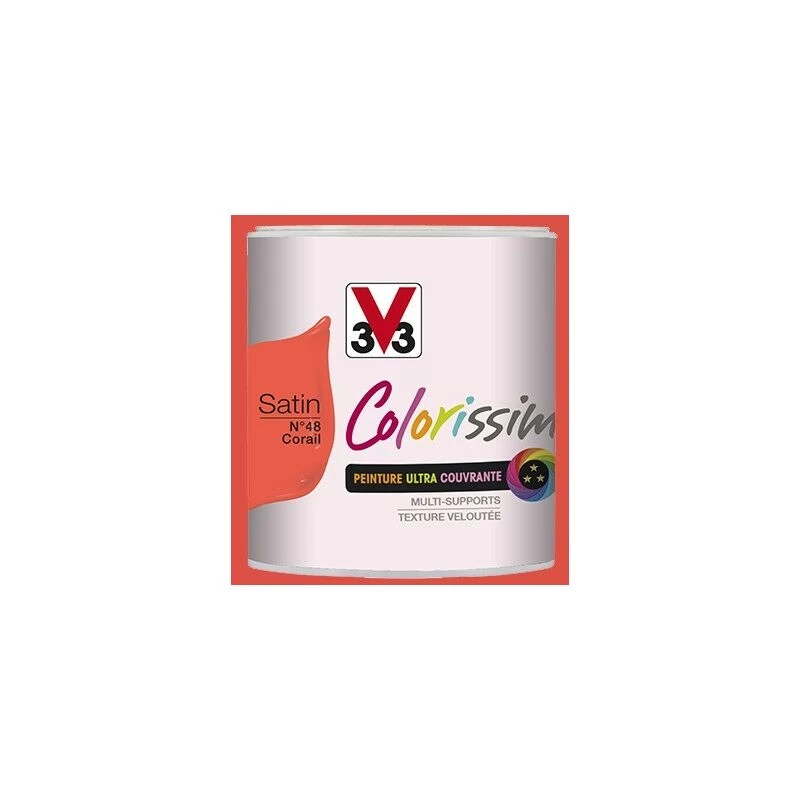 Peinture V33 Colorissim Satin Corail N°48 0,5 L - Corail