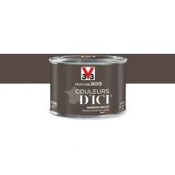 V33 Peinture Bois Extérieur Couleurs D'ici® V33, Marron Brûlé Velours 0.125 L