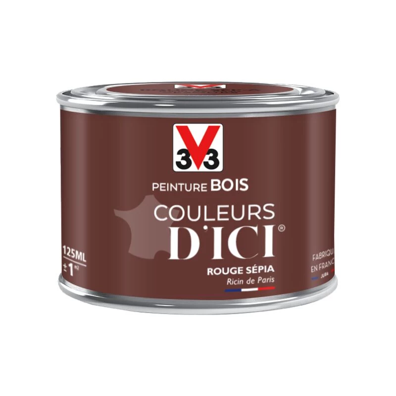 V33 Peinture Bois Extérieur Couleurs D'ici® V33, Rouge Sépia Velours 0.125 L – Image 5