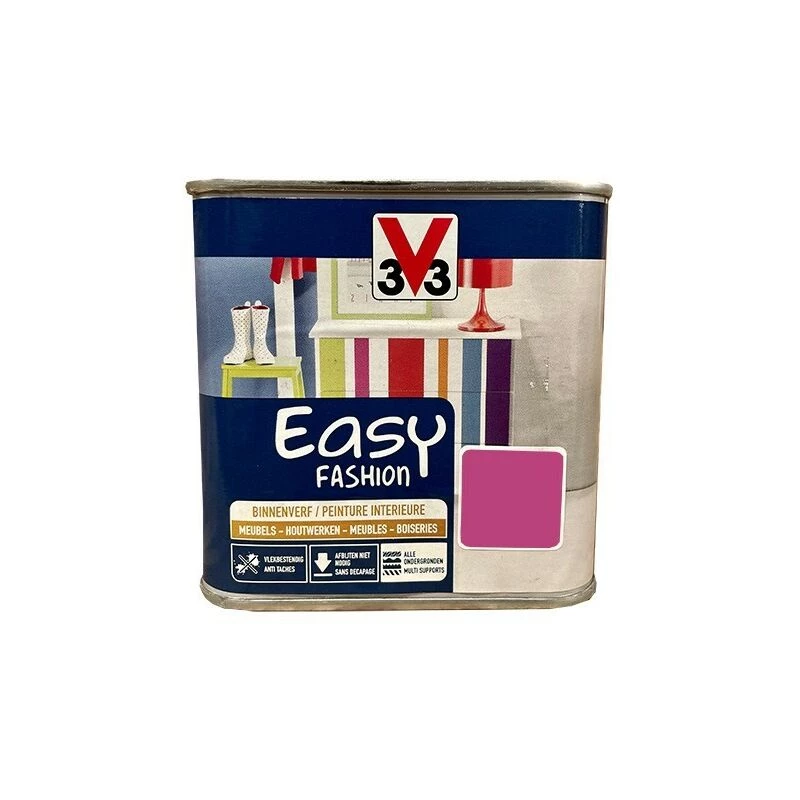 V33 Peinture Easy Fashion Ultra Rose Satin 0,5 L - Ultra Rose