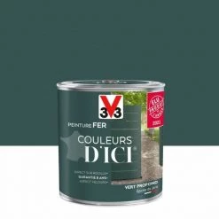 V33 Peinture Fer Extérieur Couleurs D'ici® V33 Vert Profond Velours 0.5 L