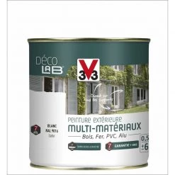 V33 Peinture Multimatériau Extérieur Décolab® V33 Blanc Satiné 0.5 L